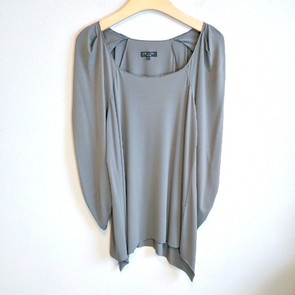 Rag & Bone Women's Cinched Wrist Long Sleeves Flowy Asymmetrical Hem Tunic Sz S